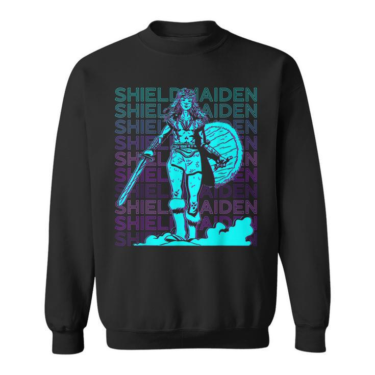 Shieldmaiden Shield Maiden Viking Norse Mythology Retro  Men Women Sweatshirt Graphic Print Unisex