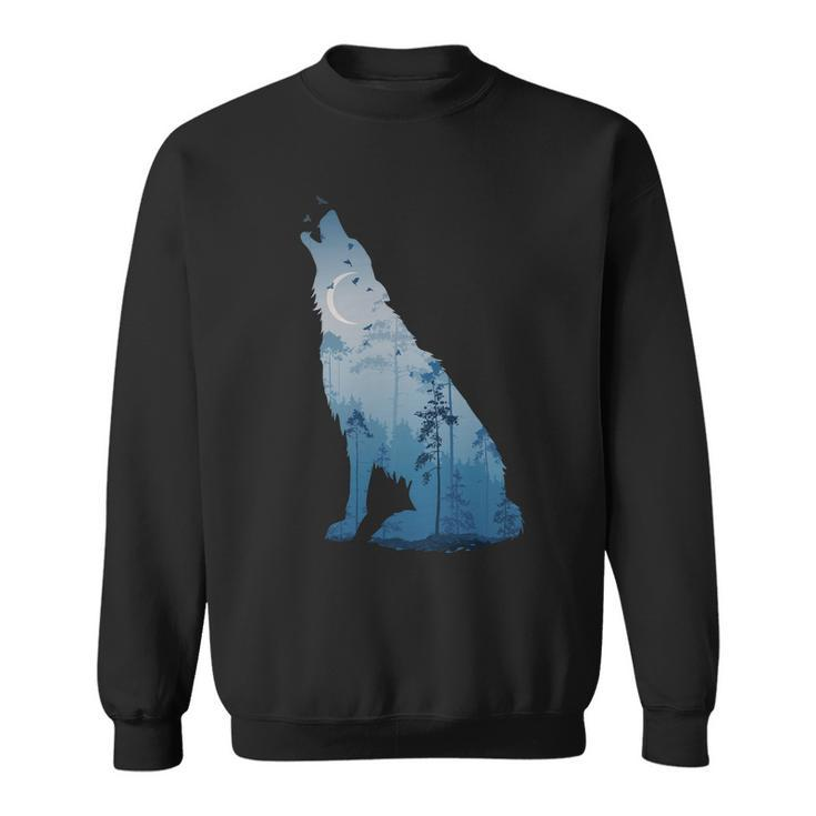 Silhouette Of The Howling Wolf Sweatshirt