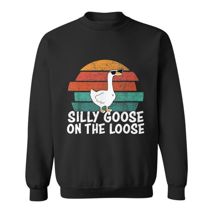 Silly Goose On The Loose Vintage Retro Sunset Tshirt Sweatshirt