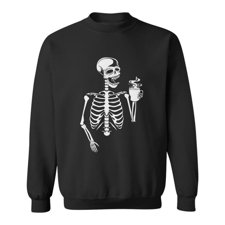 Skeleton Coffee Halloween Quote Sweatshirt