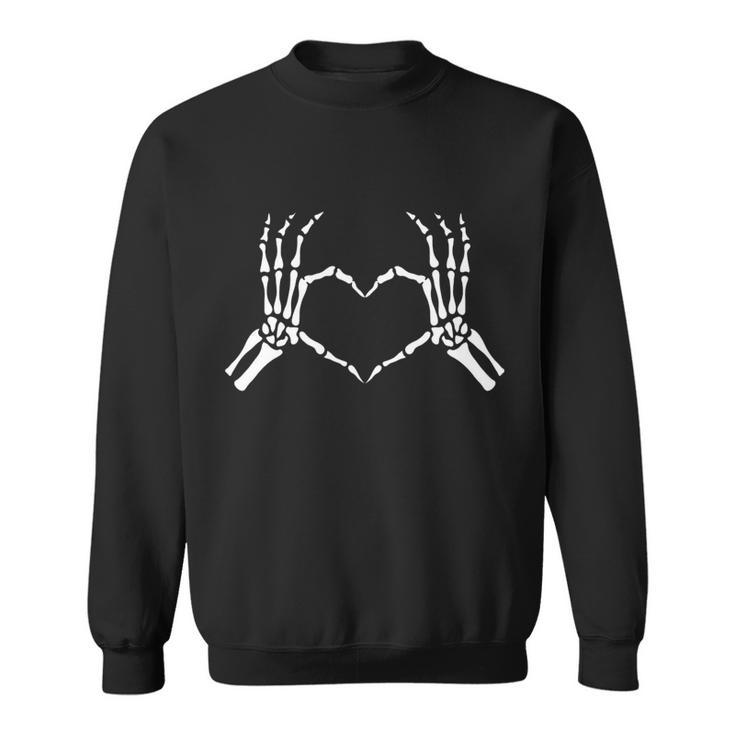 Skeletons Hands Shaped Heart Halloween Graphic Design Printed Casual Daily Basic Sweatshirt