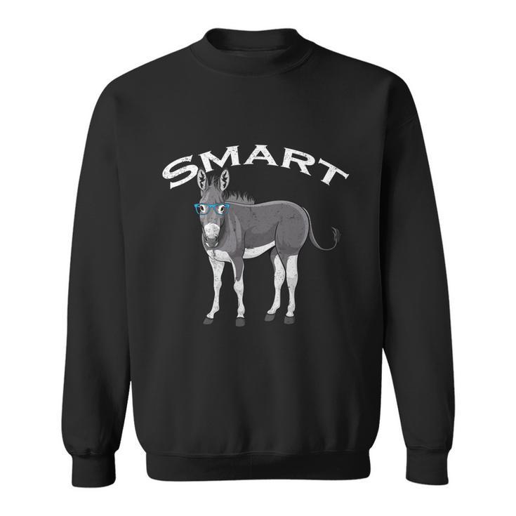 Smart Donkey Lover Sarcastic Adult Humor Blue Glasses Gift Sweatshirt