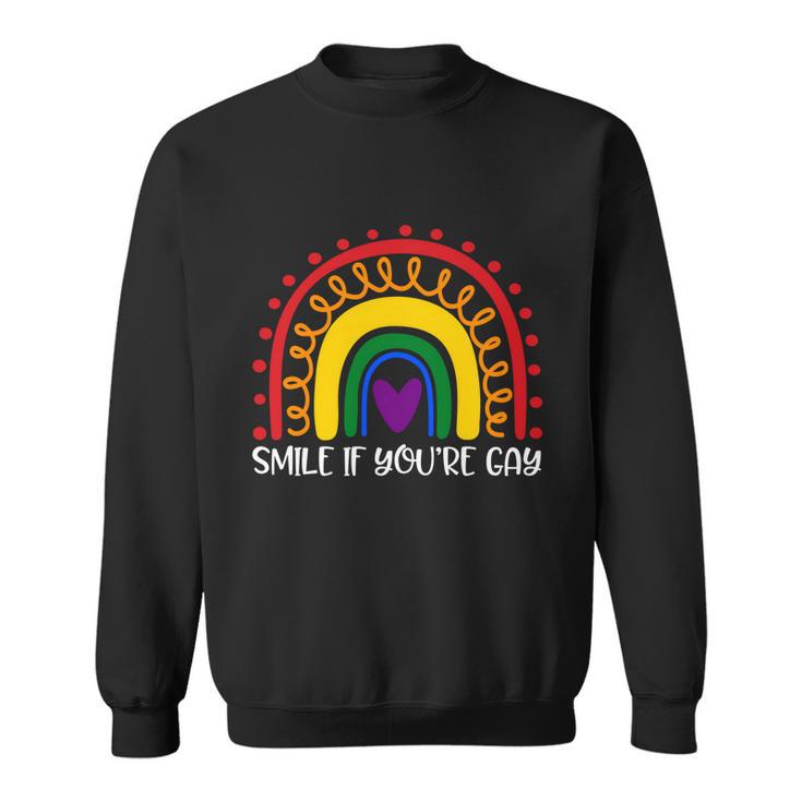 Smile If Youre Gay And Lesbian Lgbtq Ally Rainbow You Belong Gift Sweatshirt