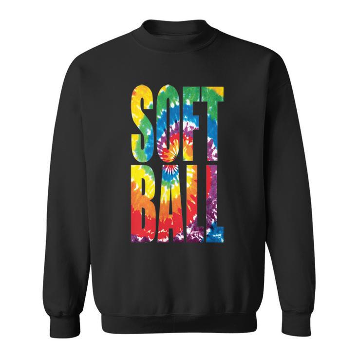 Softball Retro Tie Dye Sweatshirt