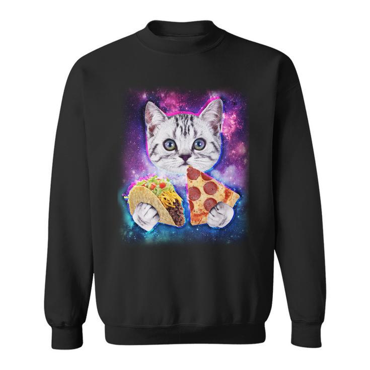Space Cat Pizza And Tacos Tshirt Sweatshirt