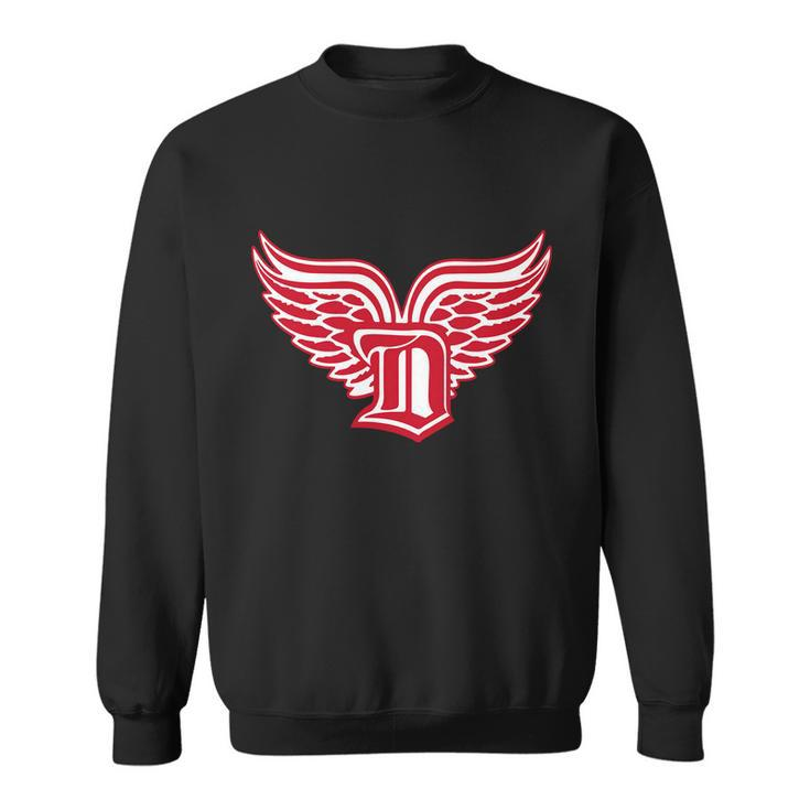 Sporty Detroit Fan Old English D With Wings Sweatshirt