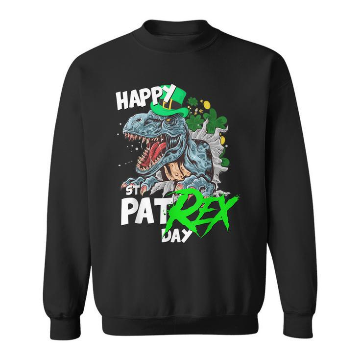 St Patricks Day T Rex Shirt Happy Pat Rex Day Dinosaur Gift Men Women Sweatshirt Graphic Print Unisex