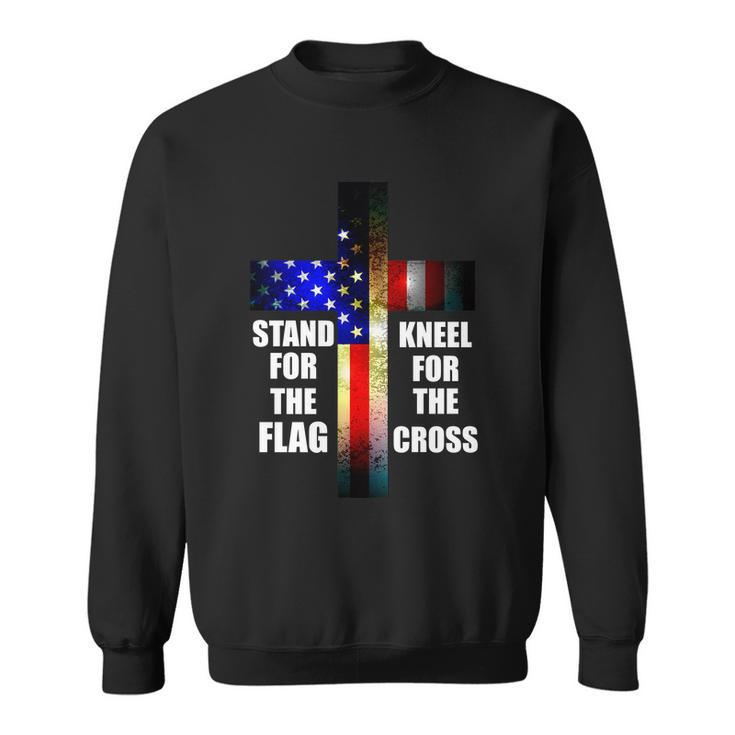 Stand For The Flag Kneel For The Cross Usa Flag Sweatshirt