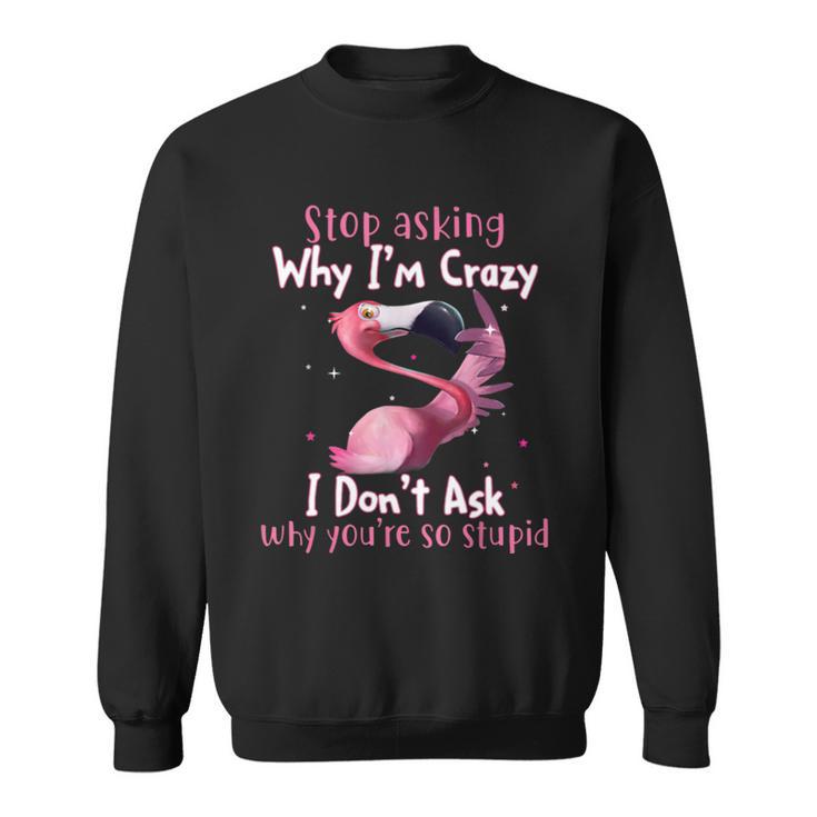 Stop Asking Why Im Crazy I Dont Ask Why Youre So Stupid Funny Tshirt Sweatshirt