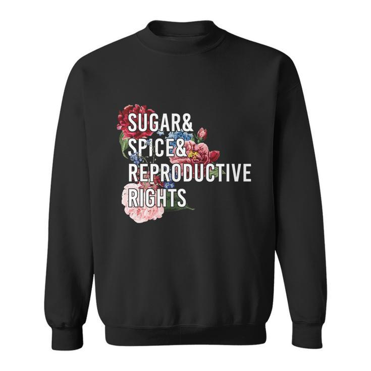Sugar And Spice And Reproductive Rights Floral Progiftchoice Funny Gift Sweatshirt