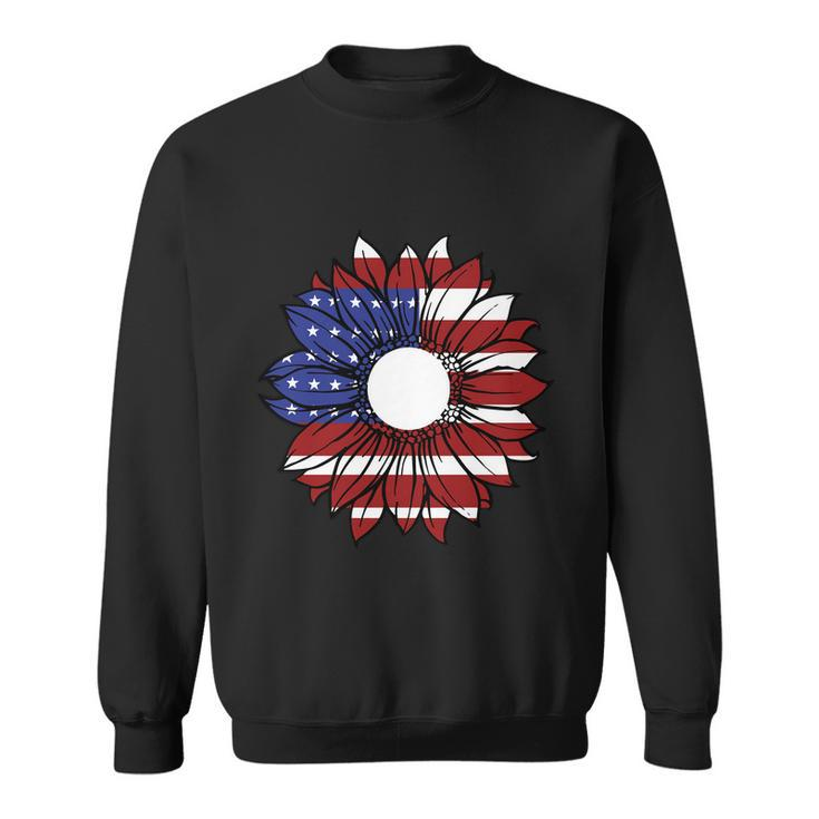 Sunflower American Flag 4Th Of July Independence Day Patriotic Sweatshirt