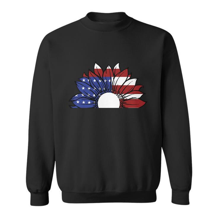Sunflower American Flag 4Th Of July Independence Day Patriotic V2 Sweatshirt