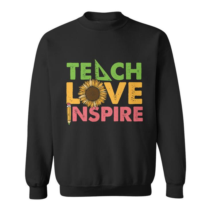 Teach Love Inspire Teacher Sunflower Graphic Plus Size Shirt For Teacher Female Sweatshirt