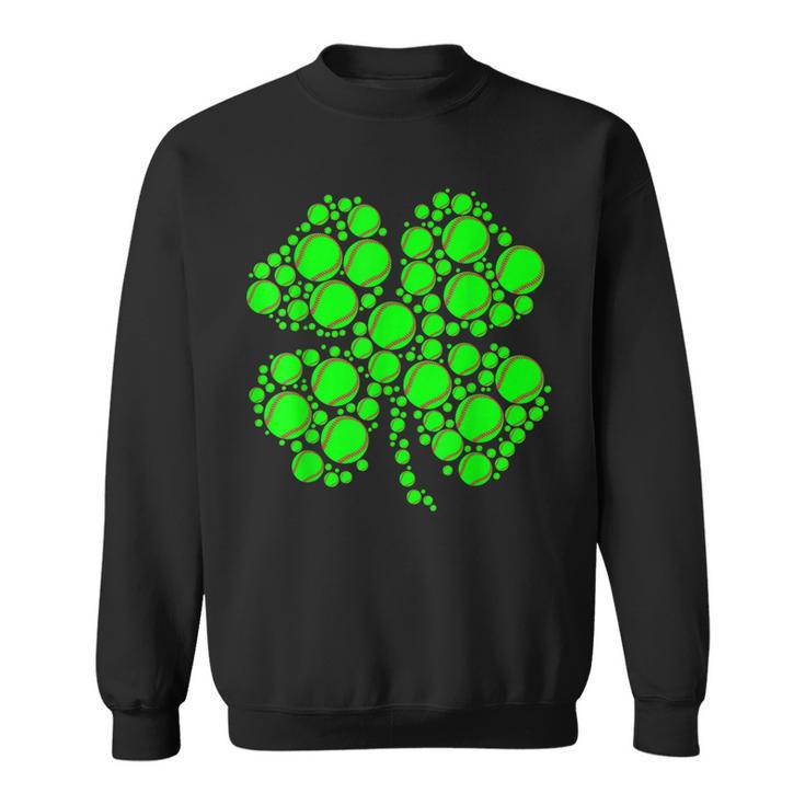 Tennis Ball Irish Shamrock Lucky Clover St Patricks Day  Men Women Sweatshirt Graphic Print Unisex