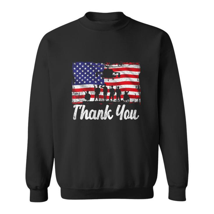 Thank You Army Usa Memorial Day Partiotic Military Veteran Sweatshirt