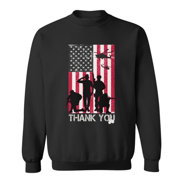 Thank You Memorial Day Soldiers Usa Flag Sweatshirt