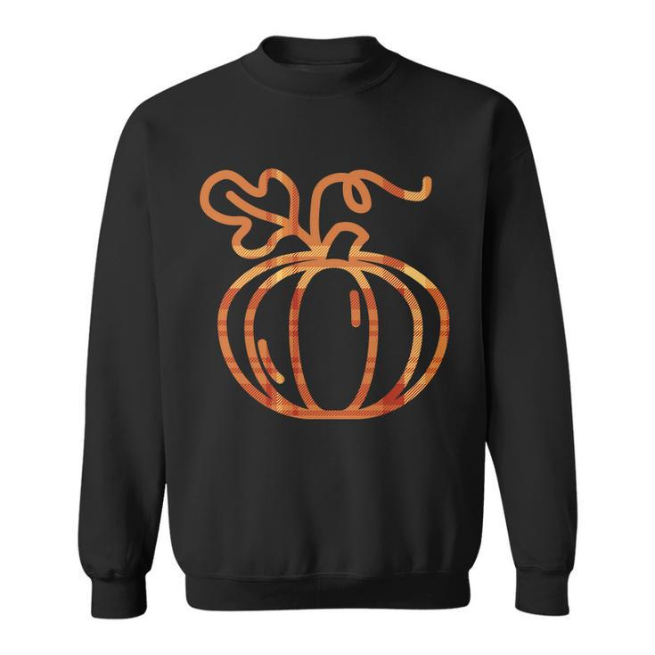 Thanksgiving Halloween Pumpkin Fall Autumn Plaid Graphic Design Printed Casual Daily Basic Sweatshirt