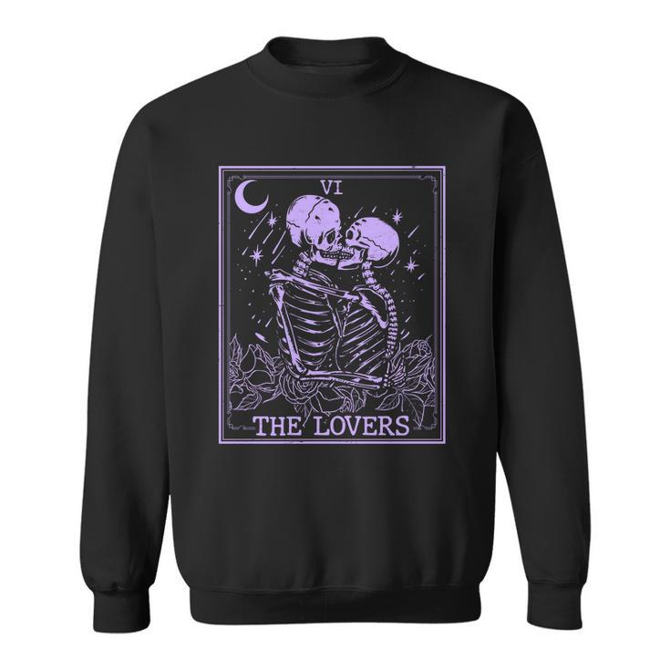 The Lovers Skeleton Tarot Card Vi Vintage Halloween Sweatshirt