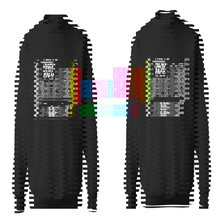 The Periodic Table Of Horror Movies Chemistry Science Men Women Sweatshirt Graphic Print Unisex
