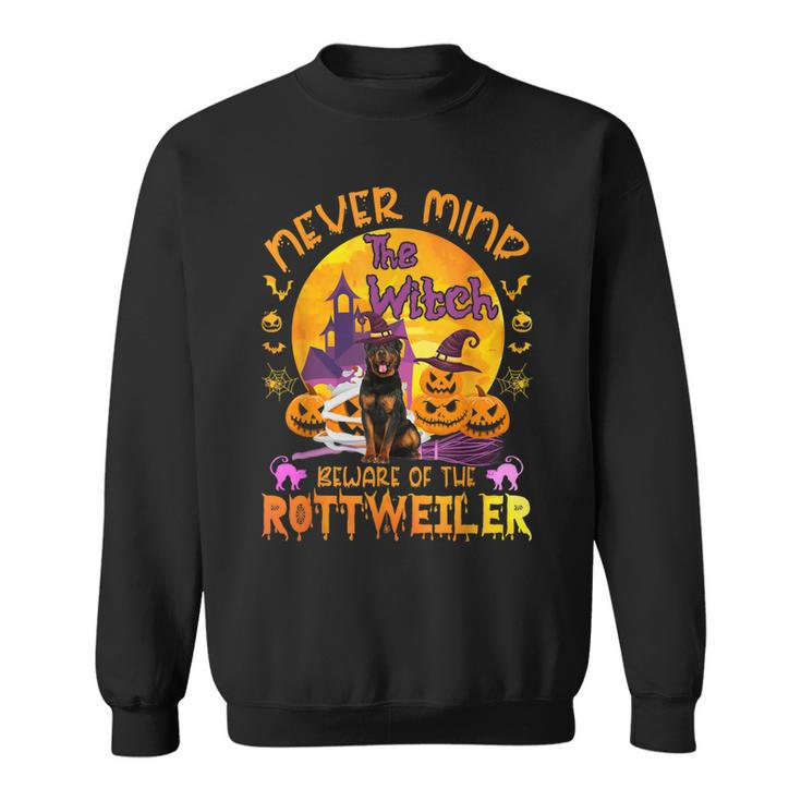 The Witch Beware Of The Rottweiler Halloween  Sweatshirt