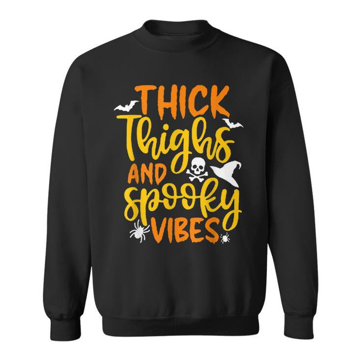 Thick Thighs And Spooky Vibes Halloween Costume Party Dress  Sweatshirt
