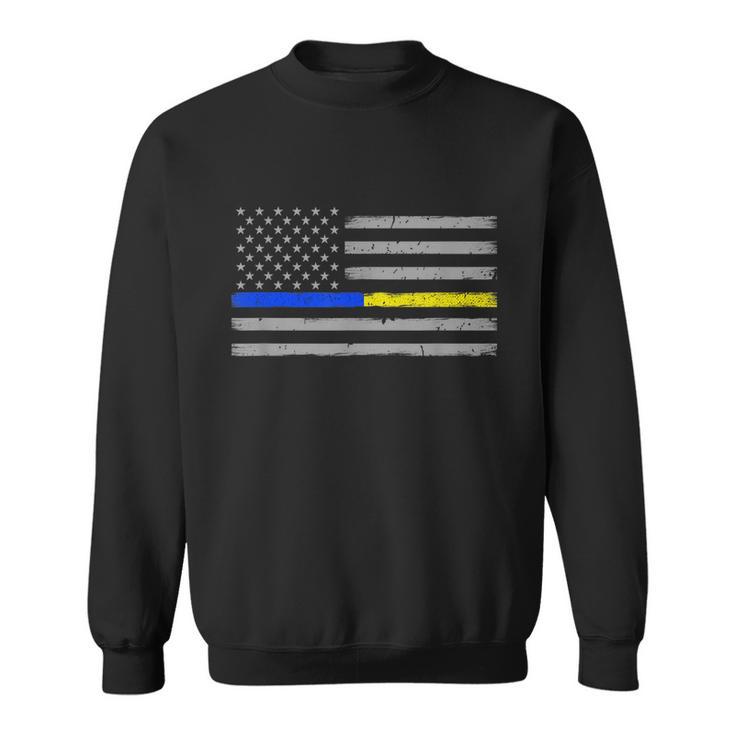 Thin Blue Gold Line 911 Police Dispatcher Sweatshirt