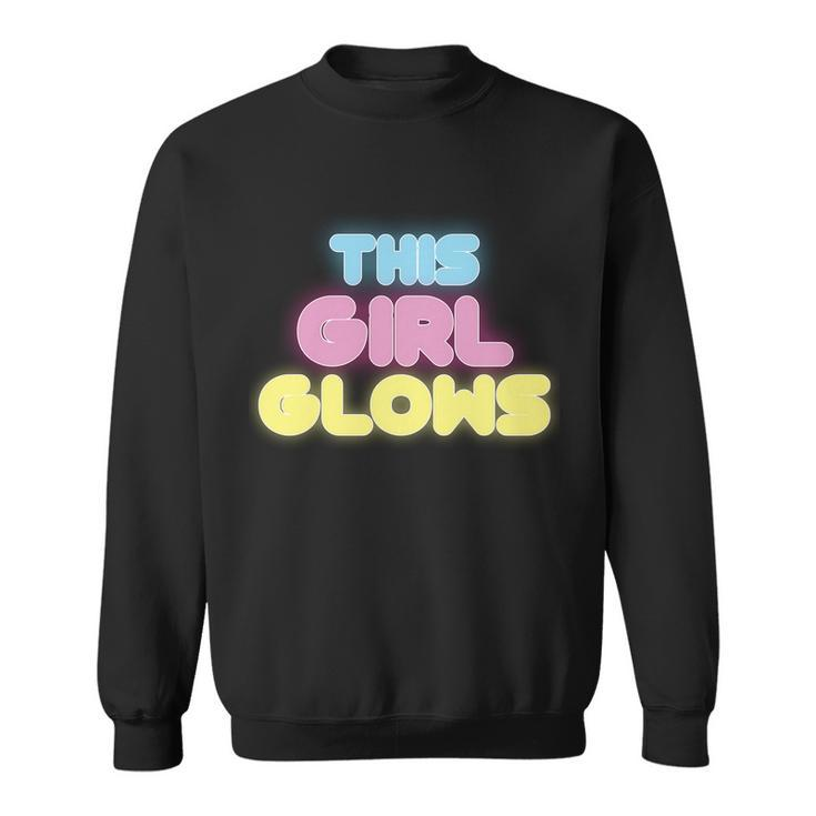 This Girl Glows Retro Neon Party Tshirt Sweatshirt