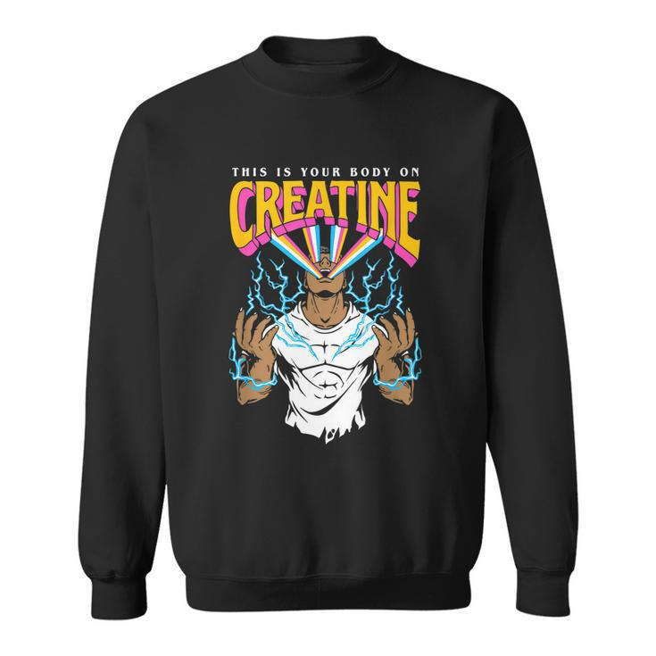 This Is Your Body On Creatine Workout Gym Birthday Gift Sweatshirt