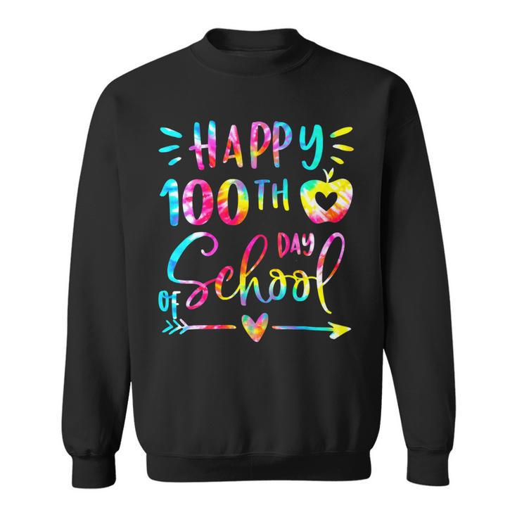 Tie Dye Happy 100Th Day Of School Teacher Student 100 Days V2 Sweatshirt