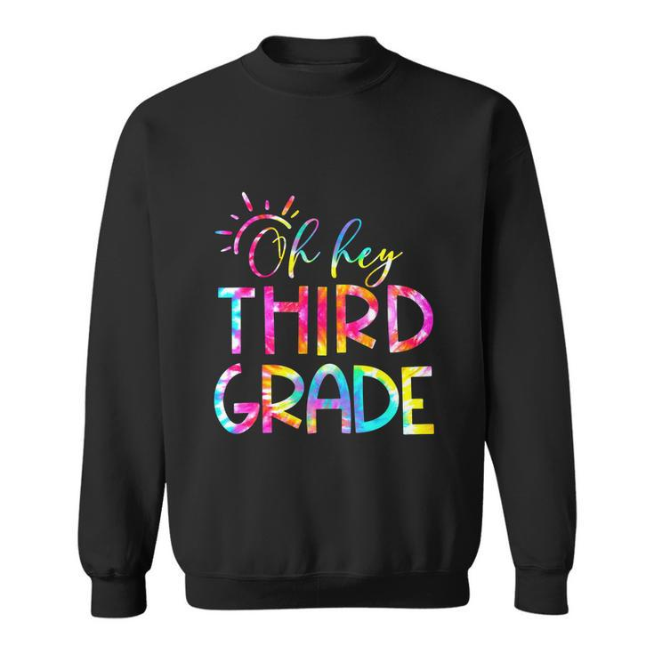 Tie Dye Hello 3Rd Third Grade Teacher Sweatshirt