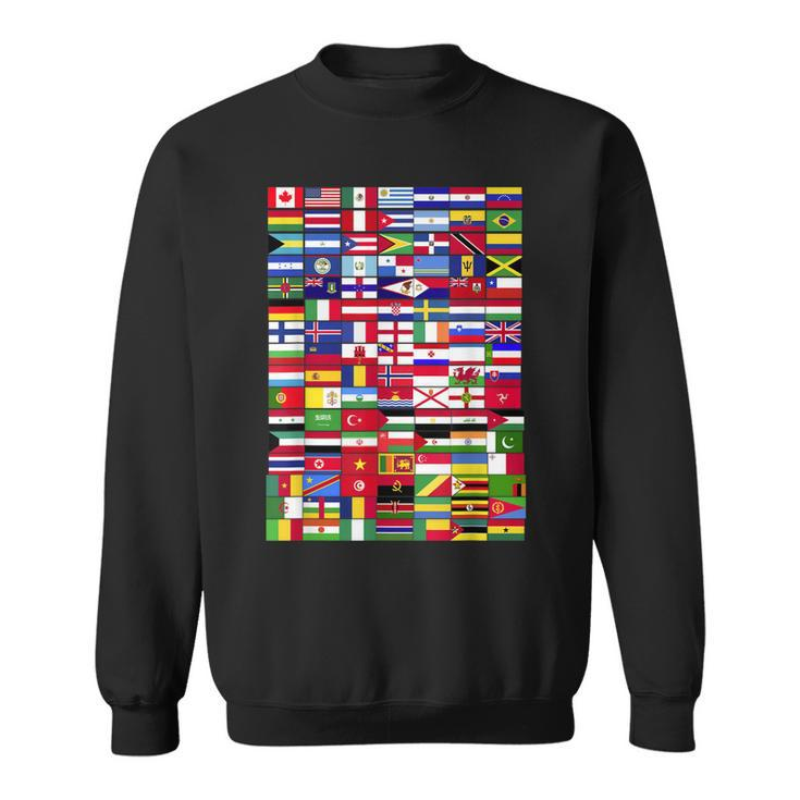 Traveling International Countries Flags World Flags  Men Women Sweatshirt Graphic Print Unisex