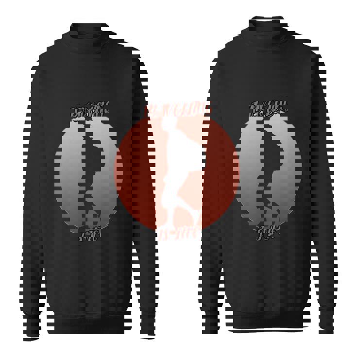 Travelling Shadow In A Red Circle Gift Graphic Design Printed Casual Daily Basic Sweatshirt