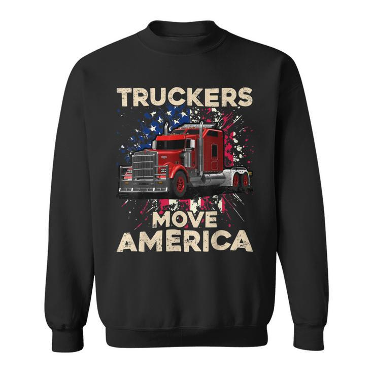 Trucker Truck Driver Trucker American Flag Truck Driver Sweatshirt