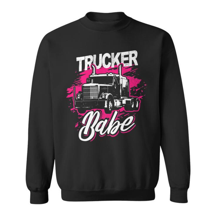 Trucker Trucker Babe Female Truck Driver Woman Trucker Sweatshirt