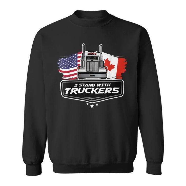Trucker Trucker Support I Stand With Truckers Freedom Convoy _ V2 Sweatshirt