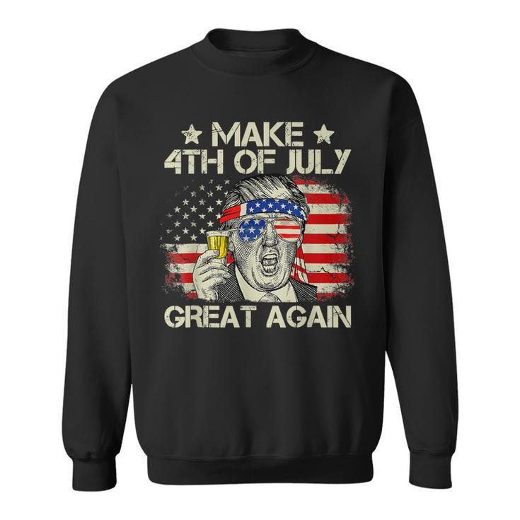 Trump Make 4Th Of July Great Again Merica Beer Drinking  Sweatshirt