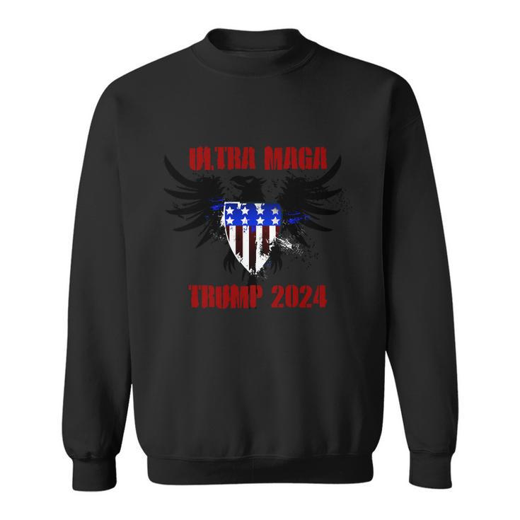 Ultra Maga Eagle Grunge Splatter Trump 2024 Anti Biden Sweatshirt