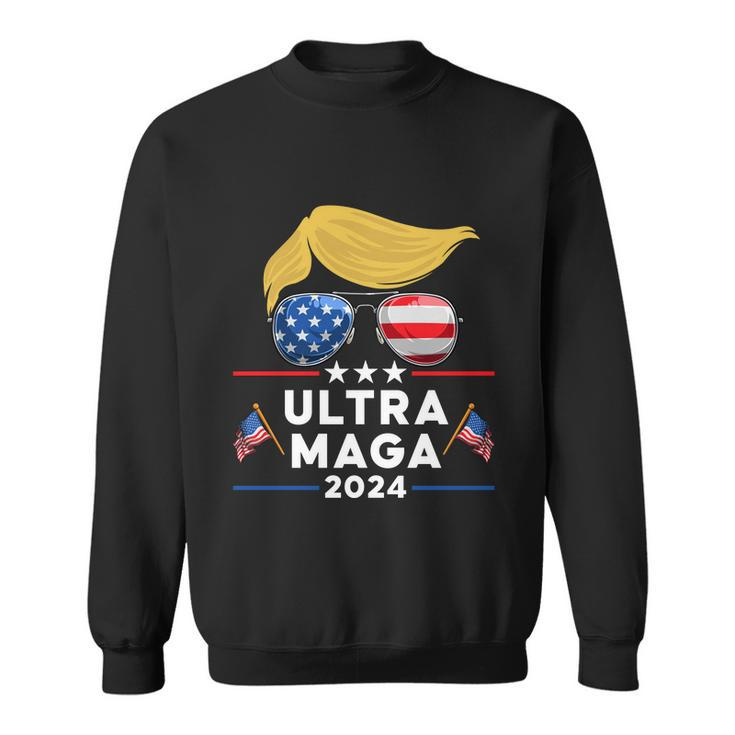 Ultra Maga Maga King Donald Trump American Flag Tshirt Sweatshirt