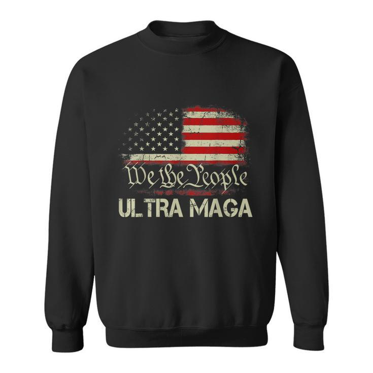 Ultra Maga Shirt Funny Anti Biden Us Flag Pro Trump Trendy Tshirt Sweatshirt
