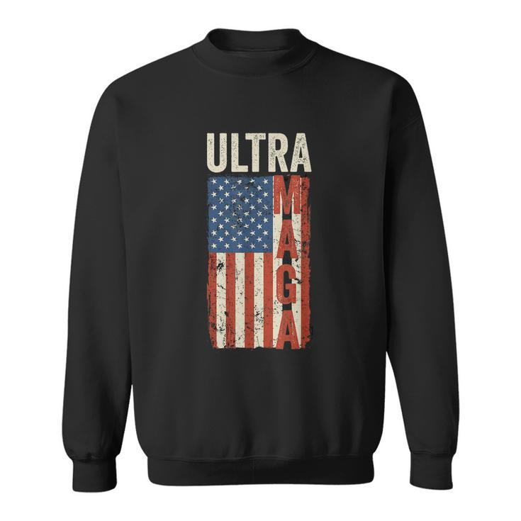 Ultra Maga Us Flag Pro Trump American Flag Tshirt Sweatshirt