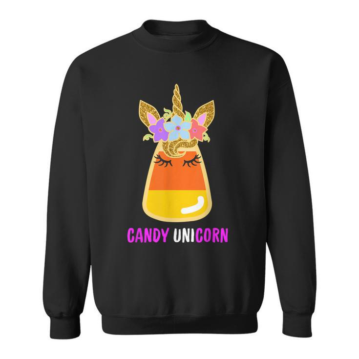 Unicorn Candy Corn Halloween Trick Or Treat Party Girl Gifts  Sweatshirt