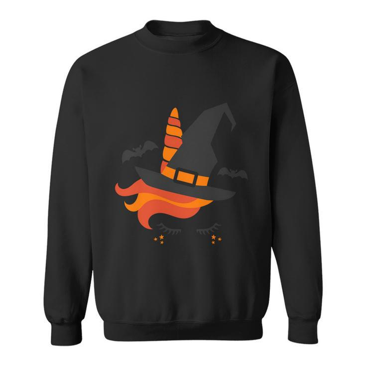 Unicorn Witch Hat Funny Halloween Quote Sweatshirt