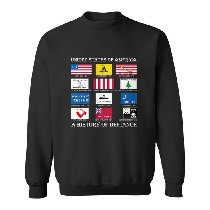 United States Of America History Flags Of Defiance Sweatshirt