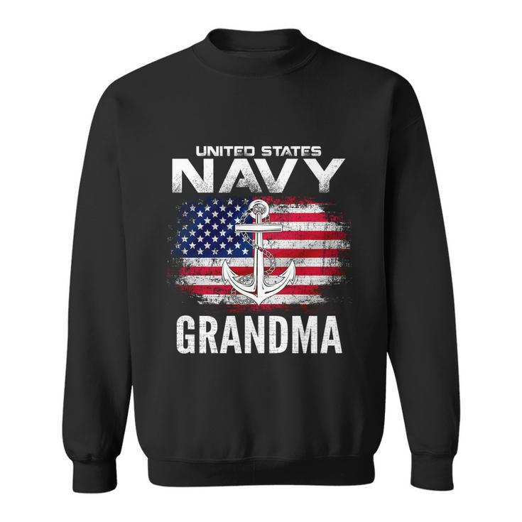 United States Vintage Navy With American Flag Grandma Gift Sweatshirt
