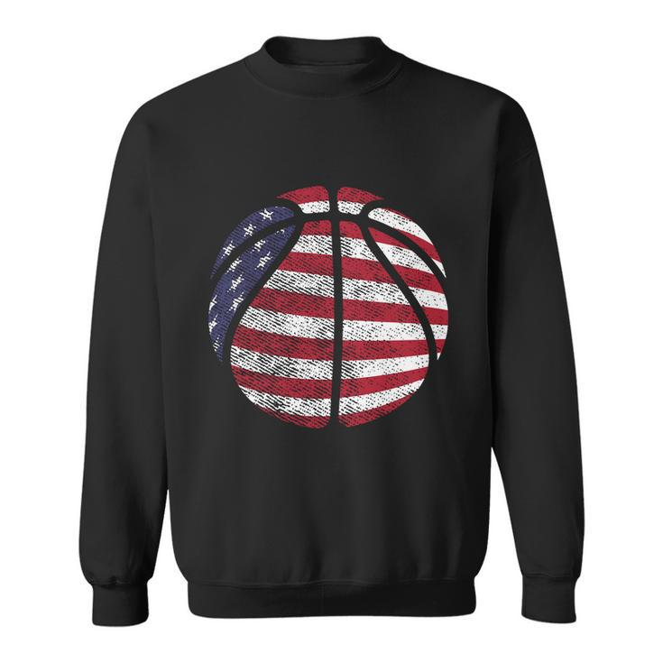 Us American Flag For Patriotic Basketball Gift Sweatshirt