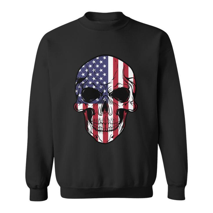 Us American Flag Patriotic Skull Gift Sweatshirt