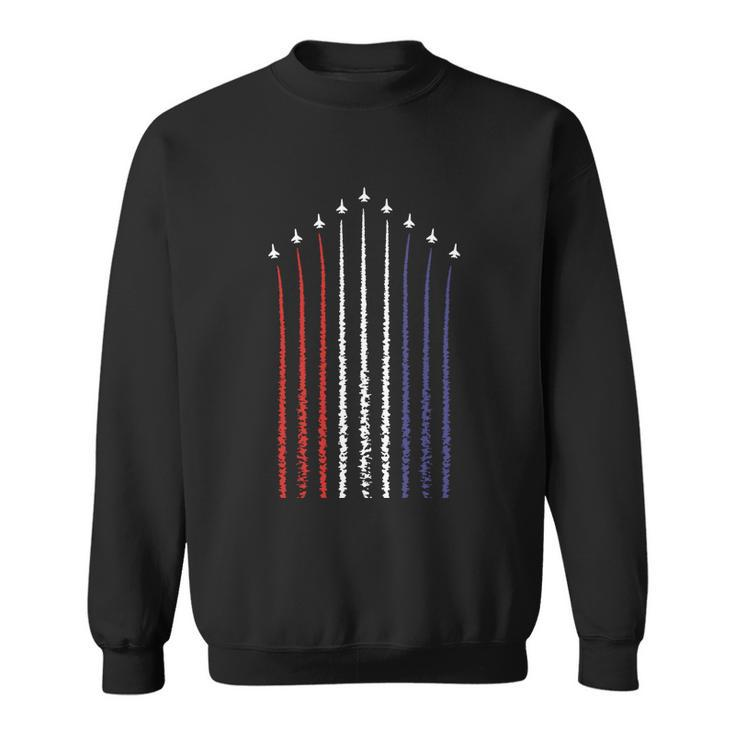 Us American Flag With Fighter Jets For 4Th Of July Gift Sweatshirt
