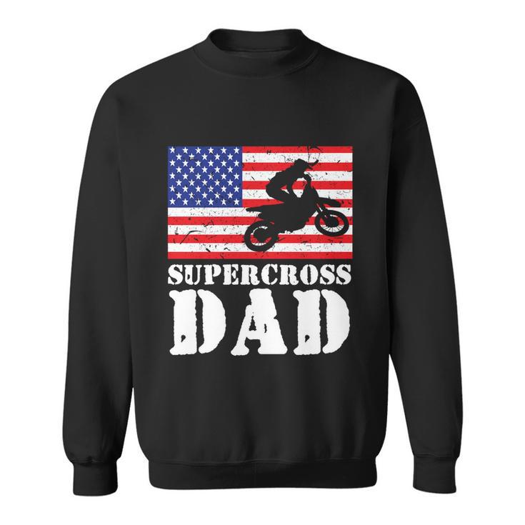 Usa American Distressed Flag Supercross Dad Men For Him Gift Sweatshirt