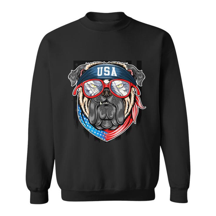 Usa Pitbull Dog Graphic Fourth Of July American Independence Day Plus Size Shirt Sweatshirt