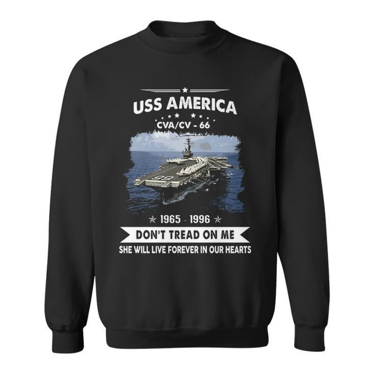Uss America Cv 66 Cva 66 Front Sweatshirt